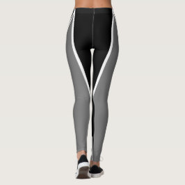 Form und Kurven, dreisfarbig, schwarz, grau, weiß Leggings