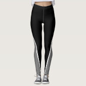 Form und Kurven, dreisfarbig, schwarz, grau, weiß Leggings (Vorderseite)