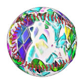 Form von farbigen und glänzenden Steinen in Milch Baseball (Vorderseite Links)