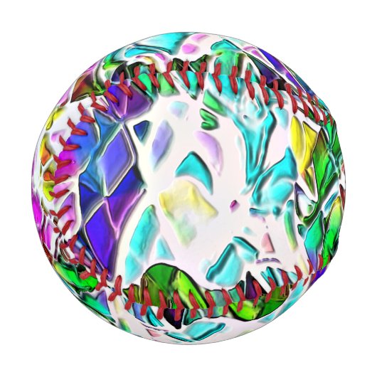 Form von farbigen und glänzenden Steinen in Milch  Baseball (Vorderseite Links)