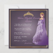 Forma Quinceñera/Pflaume Einladung (Rückseite)