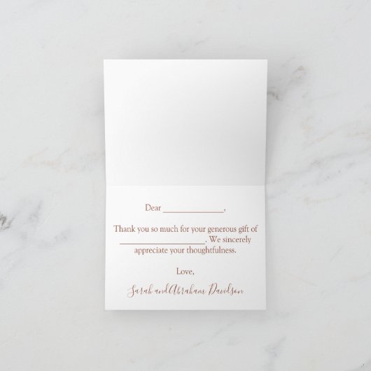 Formal Black Agate Gold Glitzer Hochzeit Dankeskarte (Innenseite)