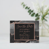 Formal Black Agate Save the Date Postkarten (Stehend Vorderseite)