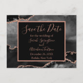 Formal Black Agate Save the Date Postkarten (Vorderseite)
