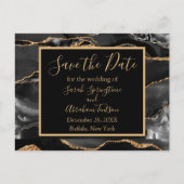 Formal Black Agate Save the Date Postkarten (Vorderseite)