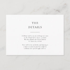 Formal Black and White Wedding Details Begleitkarte