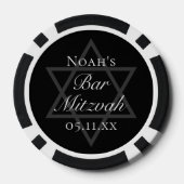 Formal Black Bar Mitzvah Star of David Custom Pokerchips (Rückseite)