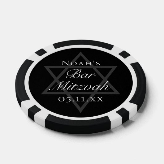Formal Black Bar Mitzvah Star of David Custom Pokerchips (Einzeln)