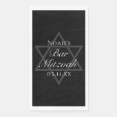 Formal Black Bar Mitzvah Star of David Customized Serviette (Vorderseite)