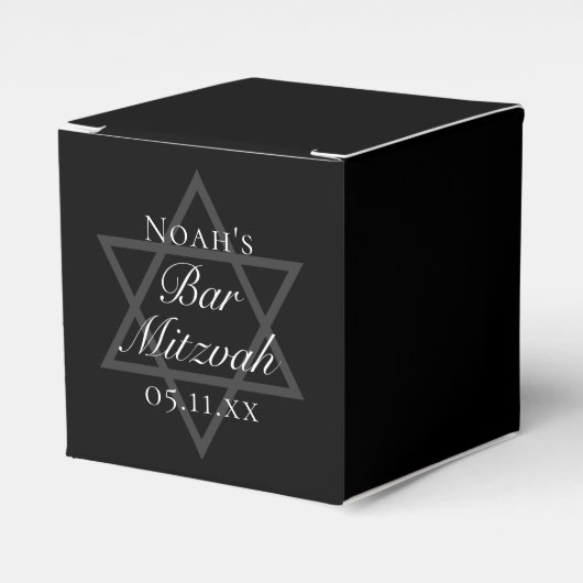 Formal Black Bar Mitzvah Star von David Custom Geschenkschachtel (Vorderseite)