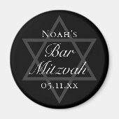 Formal Black Bar Mitzvah Star von David Custom Magnet (Vorne)