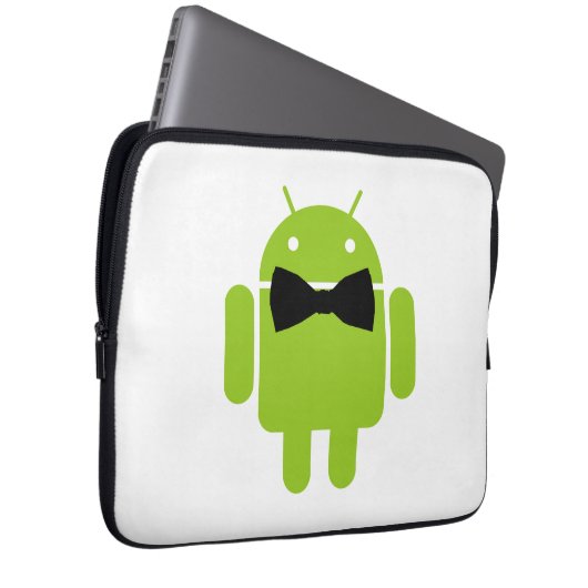 Formal Black Bow Android Robot Laptopschutzhülle (Vorne Rechts)