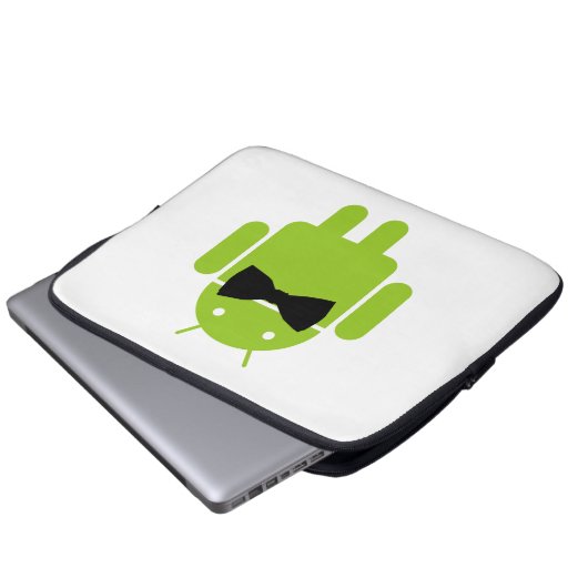 Formal Black Bow Android Robot Laptopschutzhülle (Vorne Knopf)