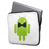 Formal Black Bow Android Robot Laptopschutzhülle (Vorderseite Links)