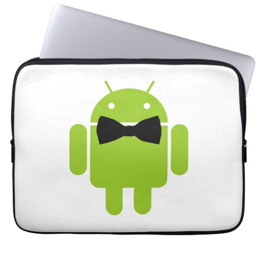 Formal Black Bow Android Robot Laptopschutzhülle (Vorderseite)