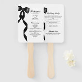Formal Black Bow Ribbon Elegant Wedding Program Fächer (Vorne und Hinten)