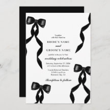 Formal Black Bow Ribbon Elegante Hochzeit