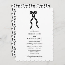 Formal Black Bow Ribbon Elegante Hochzeit Einladung