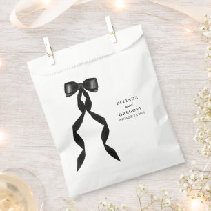 Formal Black Bow Ribbon Elegante Hochzeit Geschenktütchen