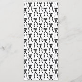 Formal Black Bow Ribbon Elegante Hochzeit Menükarte (Rückseite)