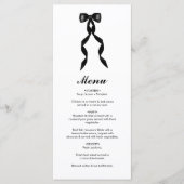 Formal Black Bow Ribbon Elegante Hochzeit Menükarte (Vorderseite)