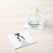 Formal Black Bow Ribbon Elegante Hochzeit Rechteckiger Pappuntersetzer (Vor Ort)