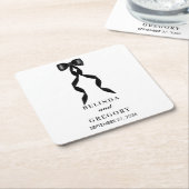 Formal Black Bow Ribbon Elegante Hochzeit Rechteckiger Pappuntersetzer (angewinkelt)