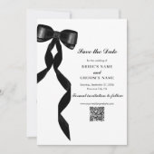 Formal Black Bow Ribbon Elegante Hochzeit Save The Date (Vorderseite)