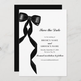 Formal Black Bow Ribbon Elegante Hochzeit Save The Date