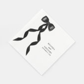 Formal Black Bow Ribbon Elegante Hochzeit Serviette (Ecke)