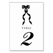 Formal Black Bow Ribbon Elegante Hochzeit Tischnummer (Rückseite)