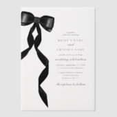 Formal Black Bow Ribbon Form Wedding Pergament Einladungen (Vorderseite)
