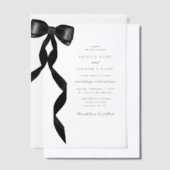 Formal Black Bow Ribbon Form Wedding Pergament Einladungen (Versetzt)