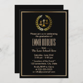 Formal Black & Gold Law School Abschluss Einladung (Vorne/Hinten)