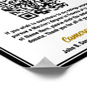 Formal Black Graduate Uni Fund QR Code Poster (Ecke)