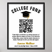 Formal Black Graduate Uni Fund QR Code Poster (Vorne)