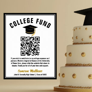 Formal Black Graduate Uni Fund QR Code Poster