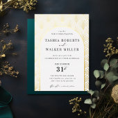 Formal Black Krawatte Gold Art Deco Hochzeit Gold Folieneinladung