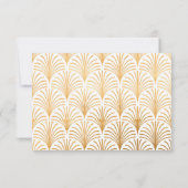 Formal Black Krawatte Gold Art Deco Hochzeit RSVP Karte (Rückseite)