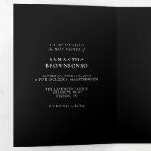 Formal Black Modern Baby Shower Dreifach Gefaltete Karte (Innen Erste Seite)