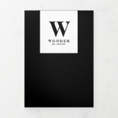 Formal Black Modern Monogram Design Wedding Dreifach Gefaltete Karte (Cover)