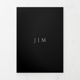 Formal Black Modern Wedding Dreifach Gefaltete Karte