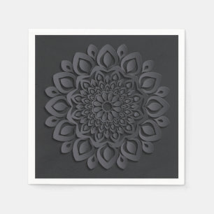 Formal Black Paper Cut Mandala Serviette
