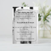 Formal Black Tie White Flower Ceremony wedding Einladung (Stehend Vorderseite)