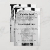 Formal Black Tie White Flower Ceremony wedding Einladung (Vorne/Hinten)