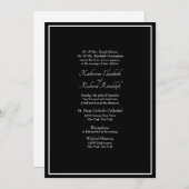 Formal Black Wedding Beide Eltern aufgelistet Einladung (Vorne/Hinten)