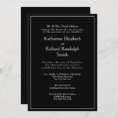 Formal Black Wedding Bride Eltern Einladung (Vorne/Hinten)