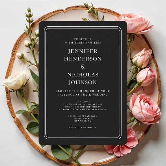 Formal Black Wedding Einladung