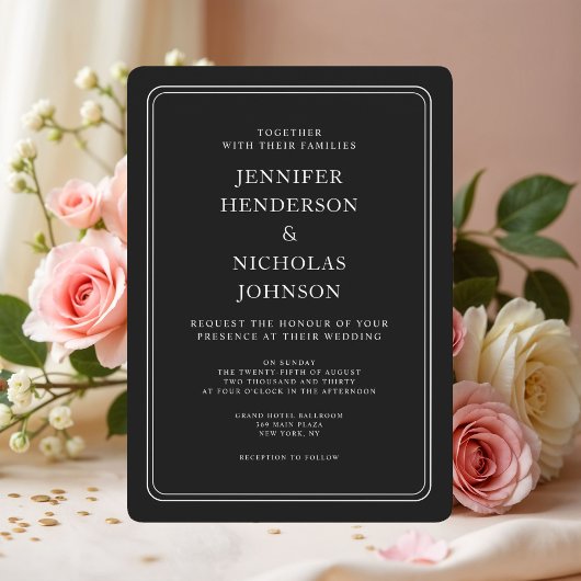 Formal Black Wedding Einladung