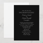 Formal Black Wedding Eltern zwei Orte Einladung (Vorne/Hinten)